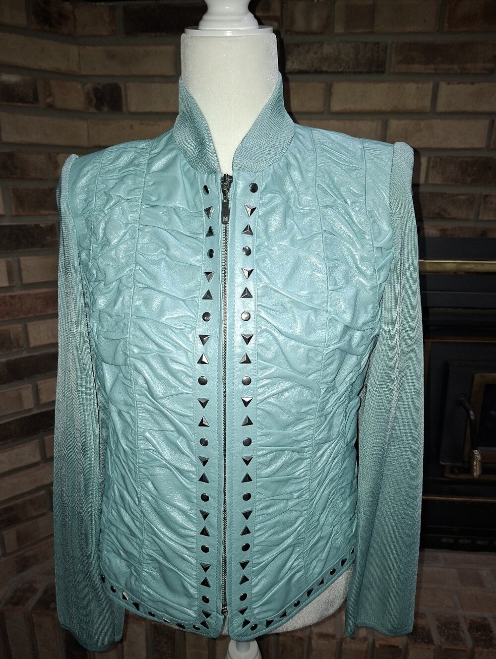 Peter NYGARD Y2KLight Teal Women’s Stud-Trim Jacket